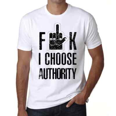 ULTRABASIC Herren T-Shirt F**k Ich wähle die Autorität F**k I Choose Authority