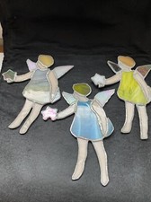 Vintage Lot 3 Stained Glass Window Hanging Sun Catchers Angels And Star Figures