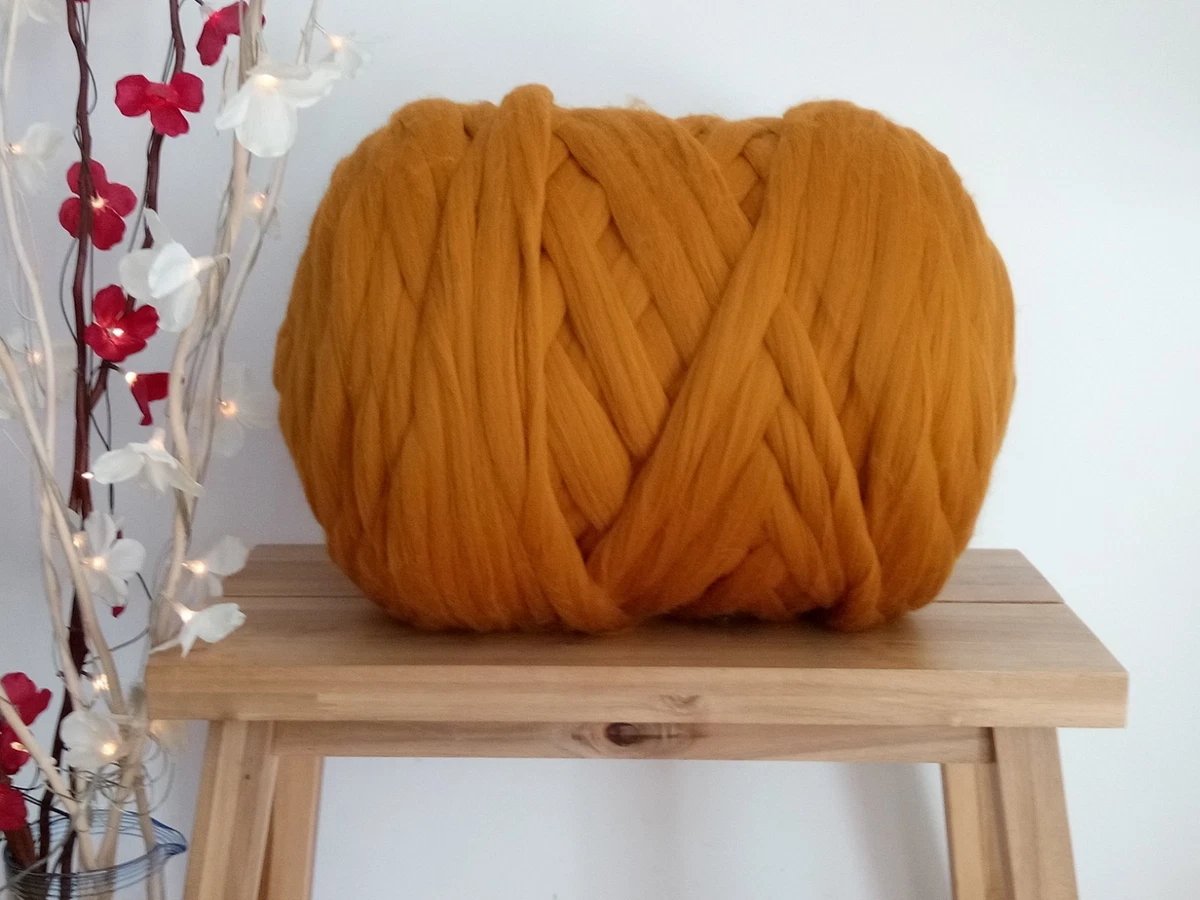 Mustard Merino Wool Tops Roving Needle Wet Felting Arm Knitting