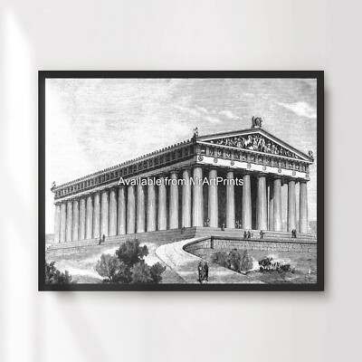 Parthenon Akropolis Athen griechisch schwarz weiß Deko Kunstdruck Poster Wandbild