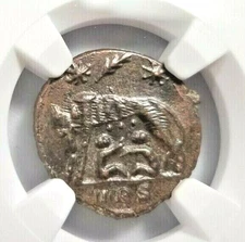 She-Wolf Twins Constantine NGC AU Roman Empire Nummus Remus Romulus Epfig Hoard