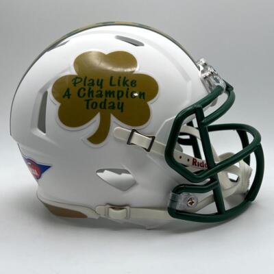 Notre Dame CUSTOM Matte White Play Like A Champion Today Mini