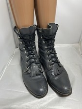 Justin kiltie laceup gray ropers western cowboy women s size 7