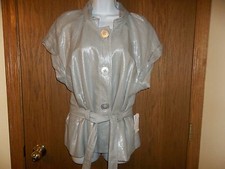 New Women's Chaus Silvery Gray Coat Jacket Size 14 Msp $99