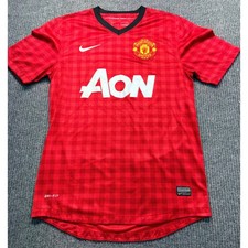 Nike Manchester United 2012-13 Home Jersey YXL Red Gingham AON Soccer Shirt