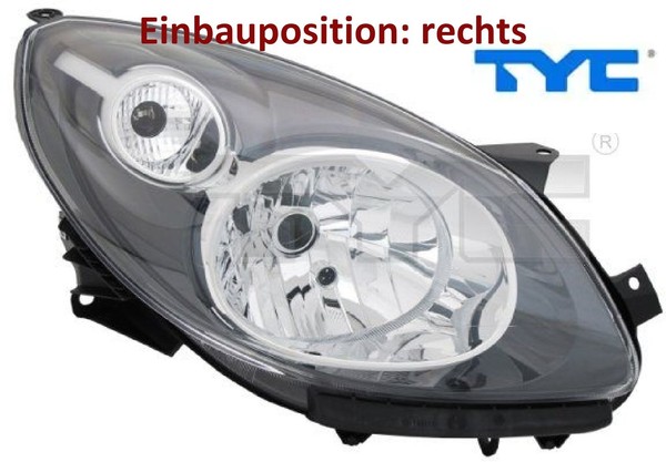 TYC 20-1401-06-2 Hauptscheinwerfer Rechts Scheinwerfer Frontscheinwerfer-image