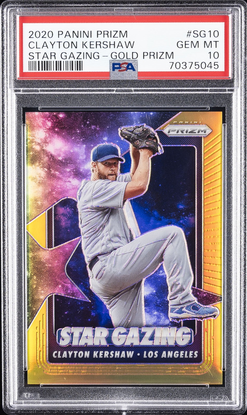 2020 PANINI PRIZM STAR GAZING GOLD PRIZM #SG10 CLAYTON KERSHAW 10/10 PSA 10