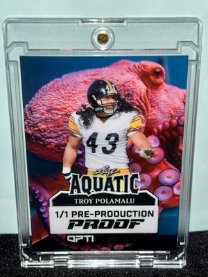 #ad Troy Polamalu 1 1 Pre Production Proof Aquatic $18.00