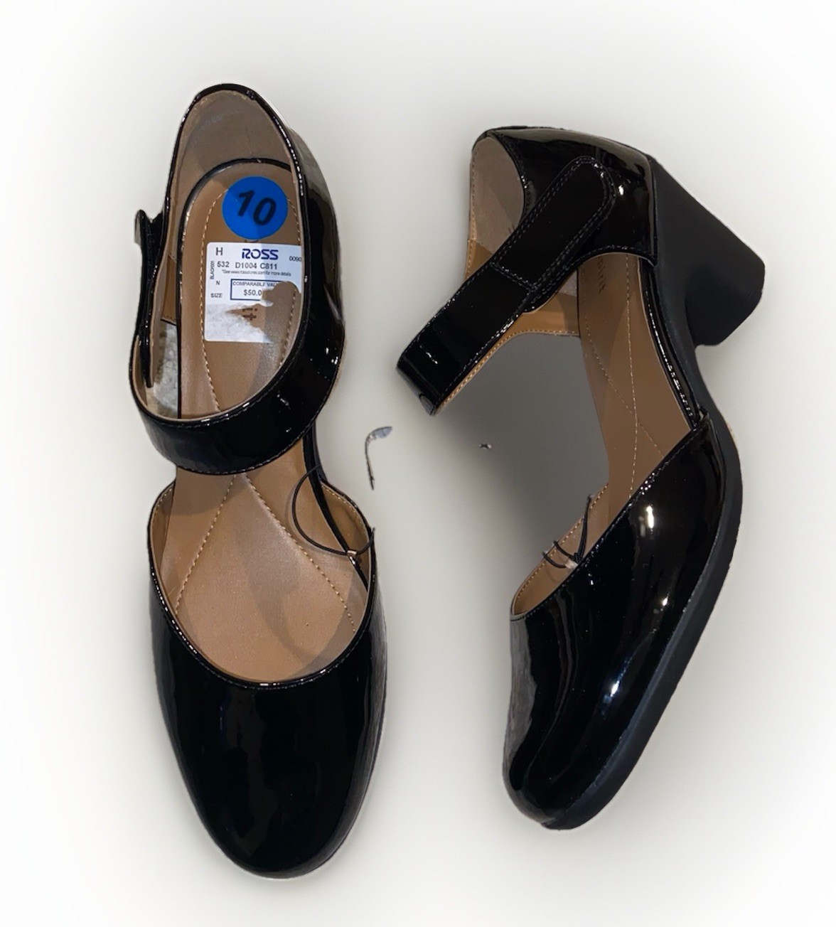 Easy Spirit Shoes Womens Size 10M Black Mary Jane Block Heel Patent Strap Dress