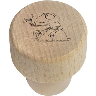 Flaschenverschluss / Korken aus Holz 19 mm ''Frosch mit Fliege'' (BS000088)