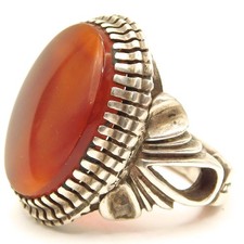 MAGNIFICENT CARNELIAN STERLING SILVER RING CUSTOM HANDMADE ARTISAN