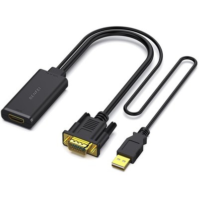 VGA zu HDMI Cable von BENFEI - 1080P HD Adapter mit USB Audio für  Komfort