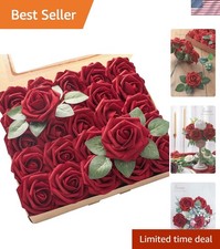 Eco-Friendly 25pcs Dark Red Foam Roses - Ideal for DIY Floral Arrangements