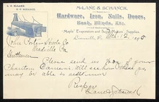 McLane & Schanck Maple Evaporators Linesville, PA 1895 ALS Letterhead Vignette