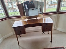 Wooden dressing/ make up table with 3 leaf mirrors 3 draws.