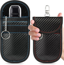2 Pack Faraday Key Fob Protector Premium Car RFID Medium Red Blue