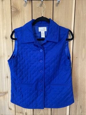 Drapers &  Damons Blue Button Sleeveless Vest Size S NWOT