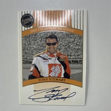🔥2003 Press Pass Signings Tony Stewart Autograph 10th Anniv NASCAR Joe Gibbs🔥