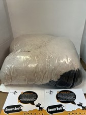 Active Pets Calming Plush Dog Bed Donut Washable Beige Size L 36  