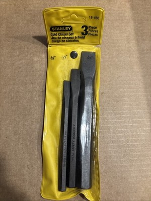 STANLEY 3 Pc. Cold Chisel Set. 3/8, 1/2, 3/4  18-460new In Package