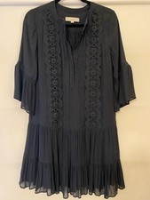 Loft navy sz 6 baby doll flowy midi Shift Flounce dress