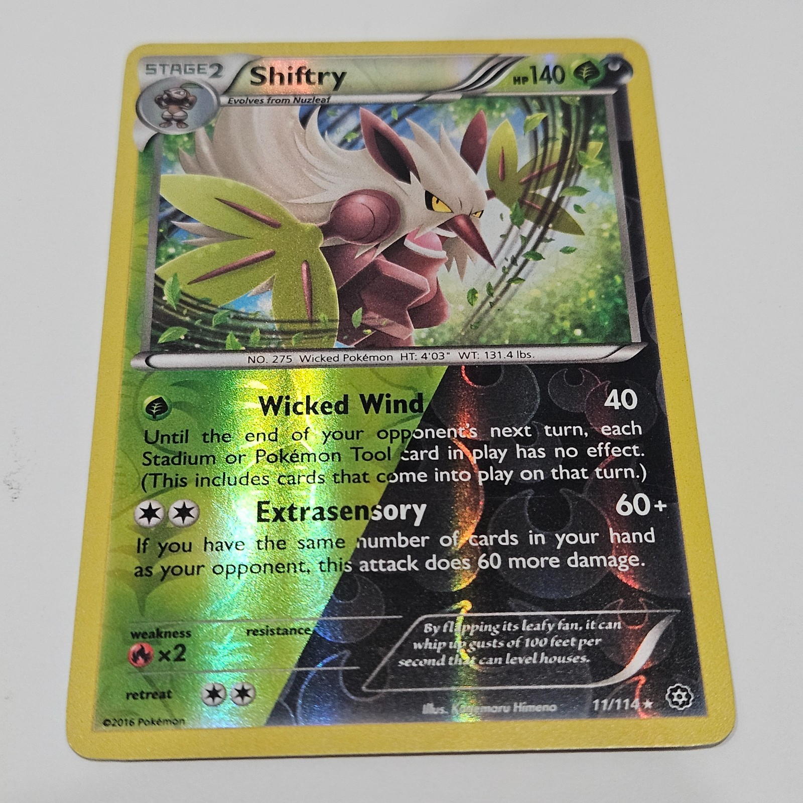 Shiftry 11/114 Steam Siege Holo Rare Pokemon TCG English 2016