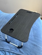 foldable bed tray Reading Desk for laptop foods cup slot black