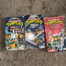Vtg Teenage Mutant Ninja Turtles Animated VHS Lot of 3 TMNT FHE Late 80s