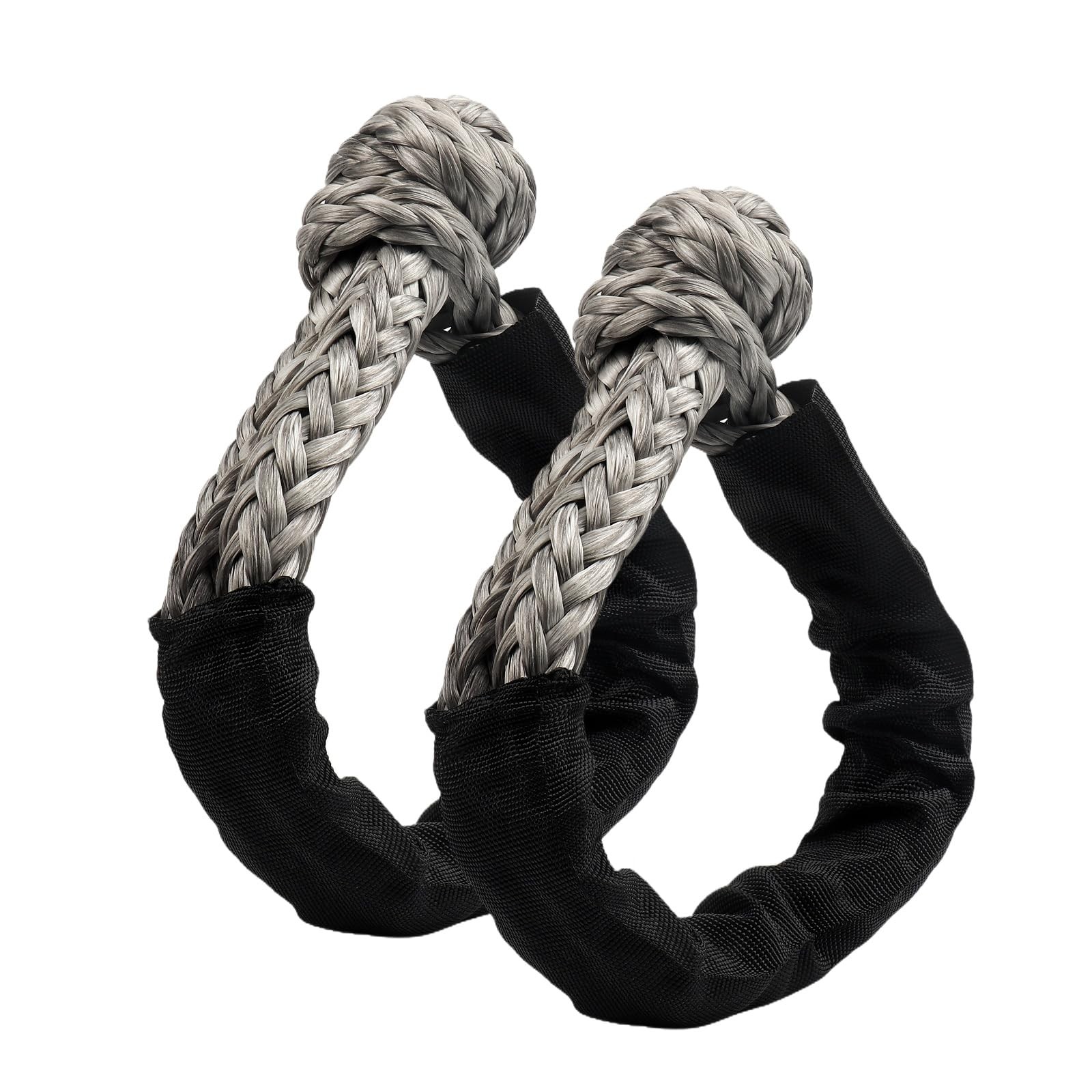 2PCS Synthetic Soft Shackle, 1/2 Inch x 22 Inch Soft Shackle, Gray Soft Shack...
