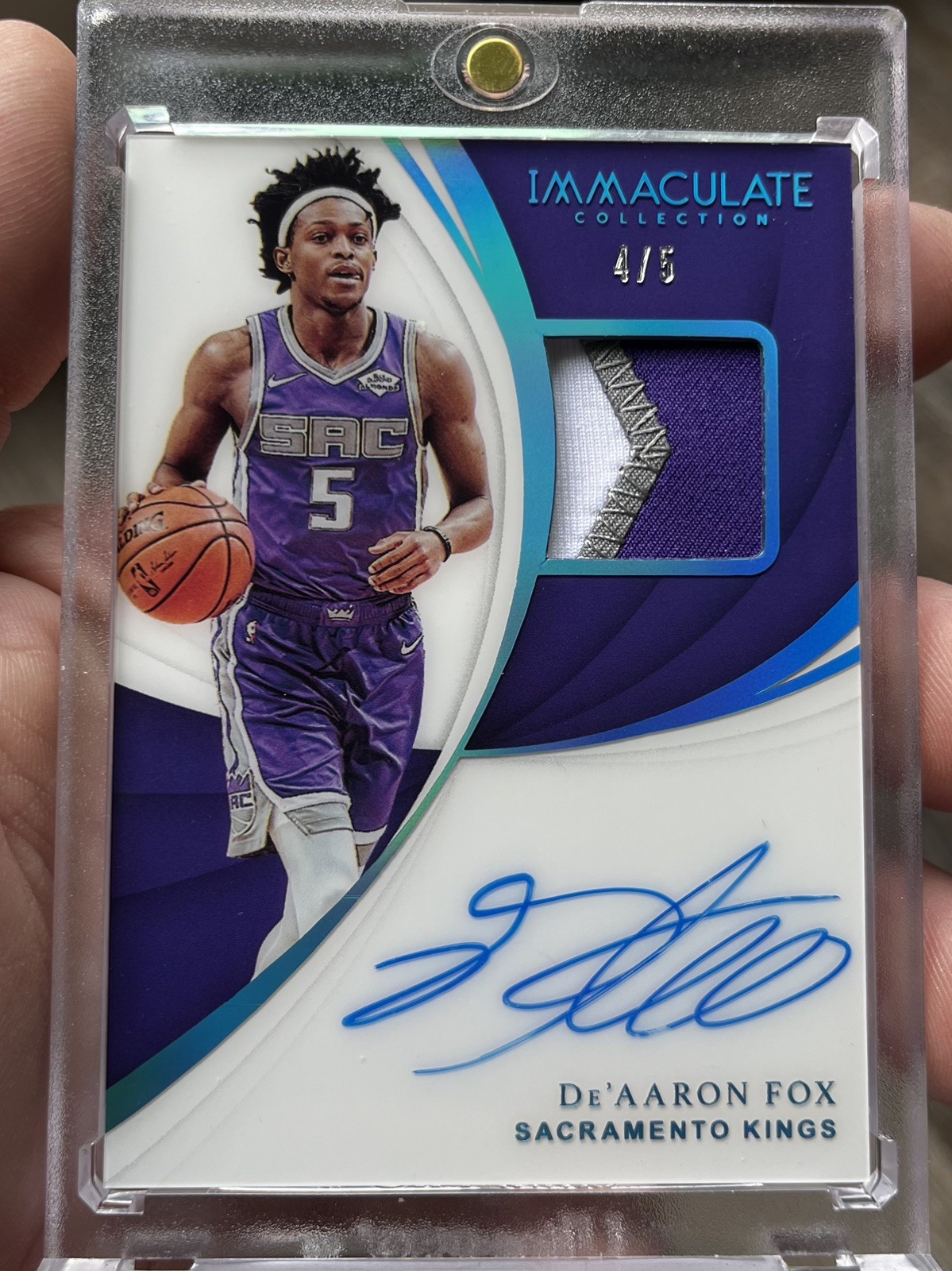 2018-19 18 Immaculate De’Aaron Fox Jersey Number Acetate Auto Patch 4/5 HTF 
