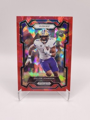2024 Panini Prizm Draft Picks Dillon Johnson Red Ice RC #173 Washington Huskies