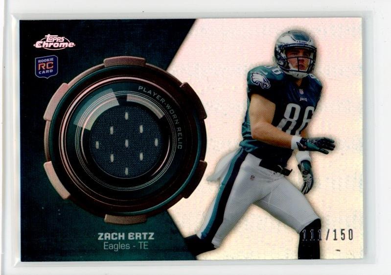 2013 Topps Chrome #RR-ZE Zach Ertz Rookie Relics Refractors #/150 A14