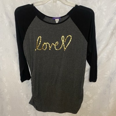 Vintage Y2K HOT GAL MATERNITY MADE IN USA 'LOVE  SOFT RAYON STRETCH TOP Sz XL