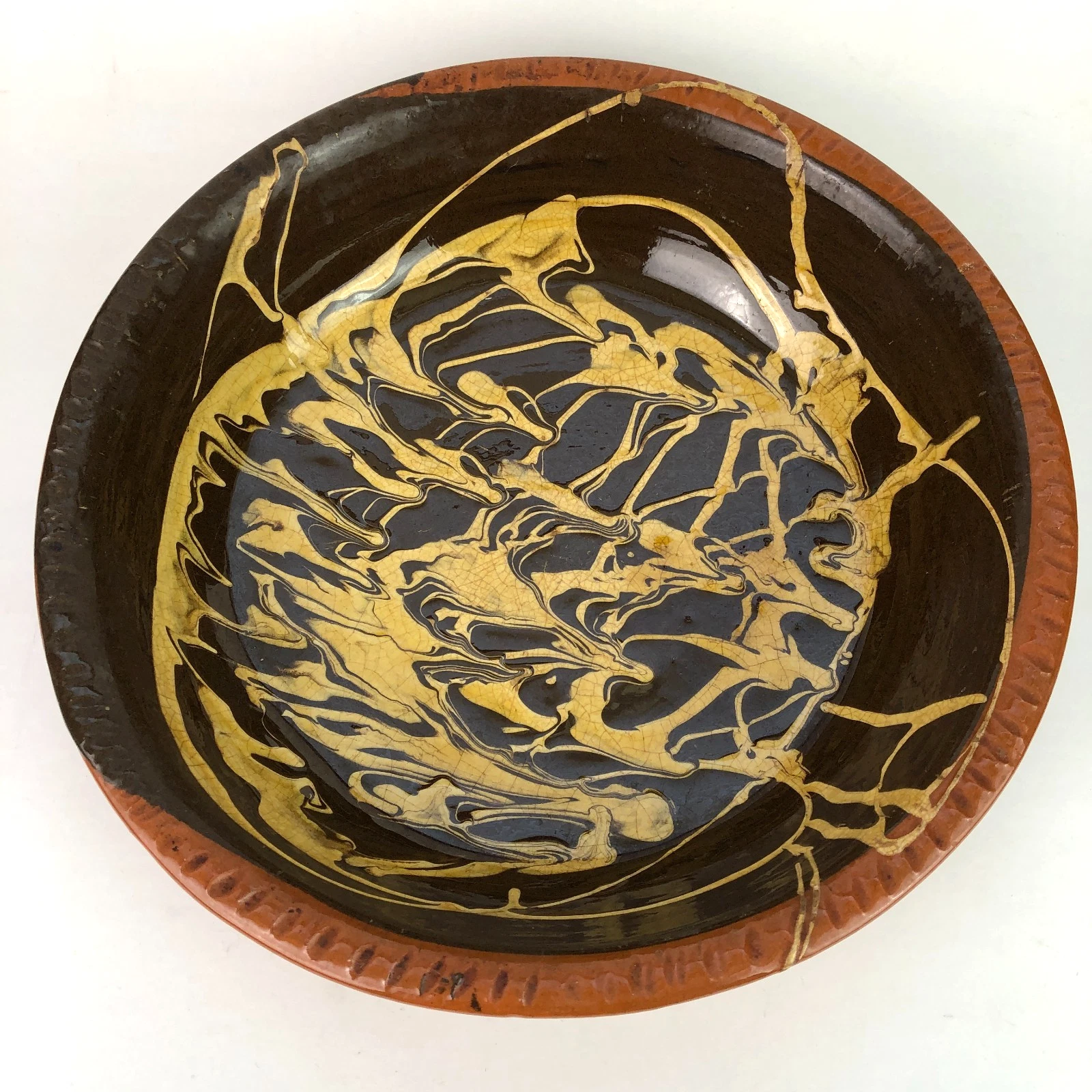 Williamsburg Restoration Slipware Pie Pan Dish 10-1/4"