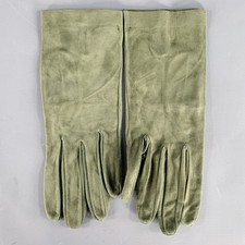 VINTAGE Size 6.5 Green Suede Gloves