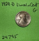 1924 D Lincoln Wheat Cent / Penny 1c GD Good See Pics