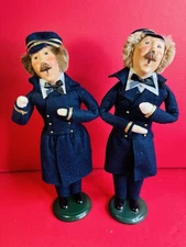 2 2000 - 1 Signed Byers Choice Carolers Nautical Series Captains Blue Coats