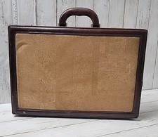 Vintage Pigskin Leather Briefcase Hard Case With Combination Lock Made In Spain