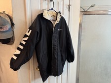 RARE Vintage 90s Nike Parka Jacket Spell Out Logo White Tag Size L