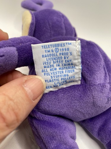 Vintage 1998 Teletubbies Purple 9” Plush - Picture 8 of 9