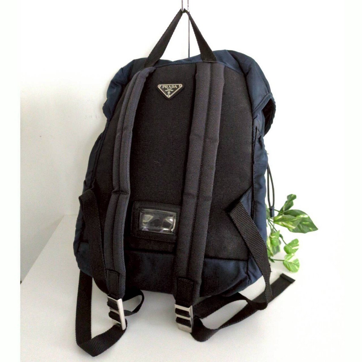 Excellent Condition Prada V135 Large Capacity Nylon Lightweight Drawstring Backp thumbnail 2