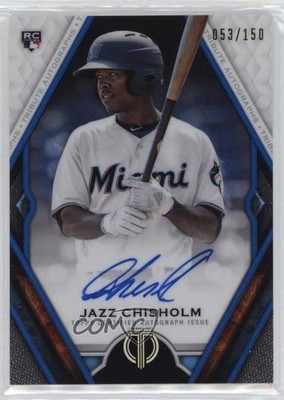 2021 Topps Tribute Blue 53/150 Jazz Chisholm #TA-JCH Rookie Auto RC 0rm0