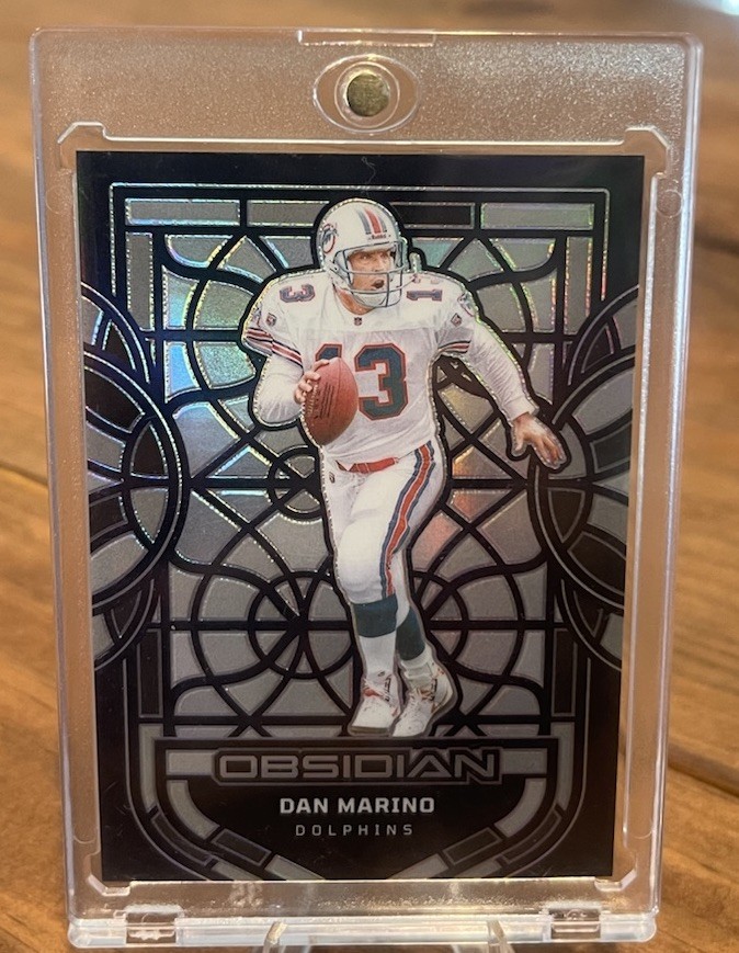 2024 Obsidian Dan Marino Black Stained Glass #8 Case Hit Miami Dolphins HOF