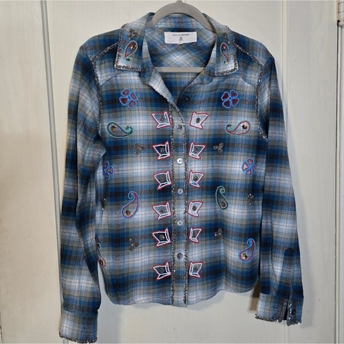 Vintage MISS ME Shirt Women's Medium Plaid Western Pearl Button Rodeo Cowboy - Bild 5 von 10