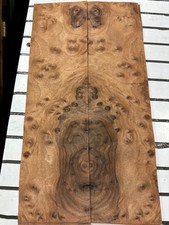 Walnut Burl Raw Wood Veneer 2 sheets 19" x 5" 522H