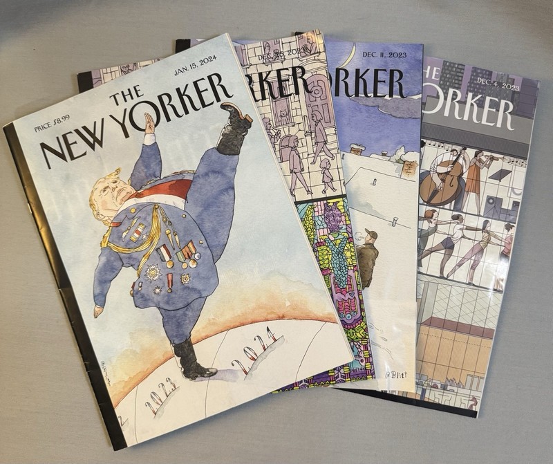New Yorker Magazines Lot Dec 4,11,25, 2023 Jan 15, 2024 w/ Trump Cover - B Blitt
