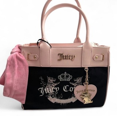 Juicy Couture Daydreamer Scottie Heritage Tote in Black and Pink