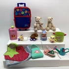 American Girl Bitty Baby Wellie Wishers Lot Teddy Bear Bunny Pull Toy Luggage +