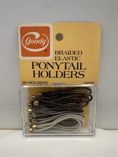 VINTAGE NEW 1975 Goody Braided 20 Elastic Ponytail Holders 9686