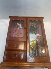 Large Vintage Wooden Jewelry Box Trinket Organizer Storage 14.25 x 5.25 x 11.25